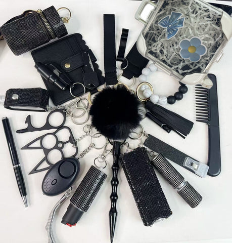 22pcs Black Minisuitcase lucky Keychain Set 22pcs Black Minisuitcase lucky Keychain Set