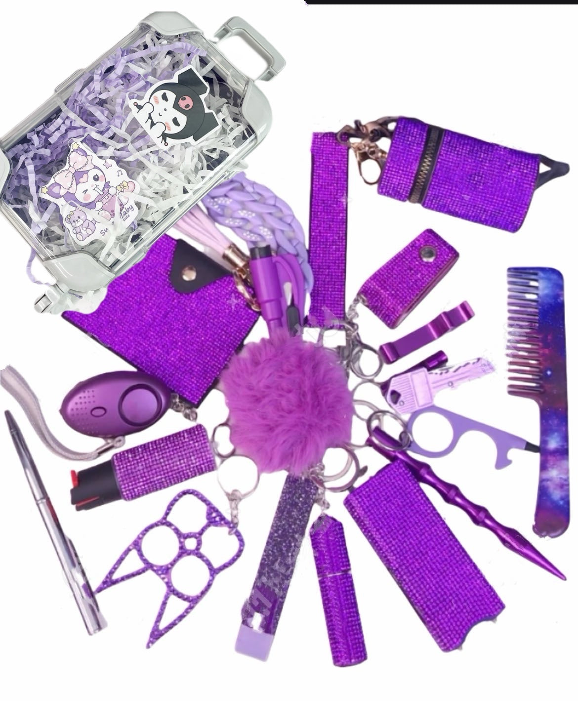 20pcs minisuitcasepurple keychain set