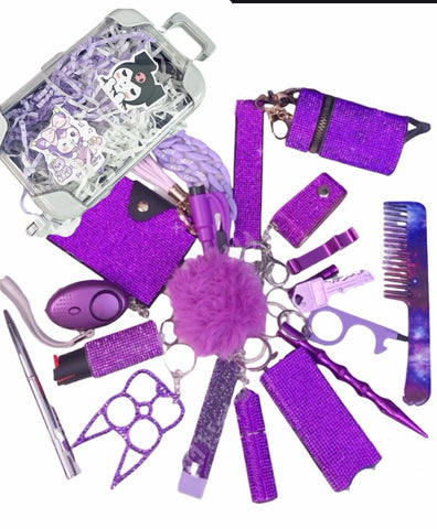 20pcs minisuitcasepurple keychain set