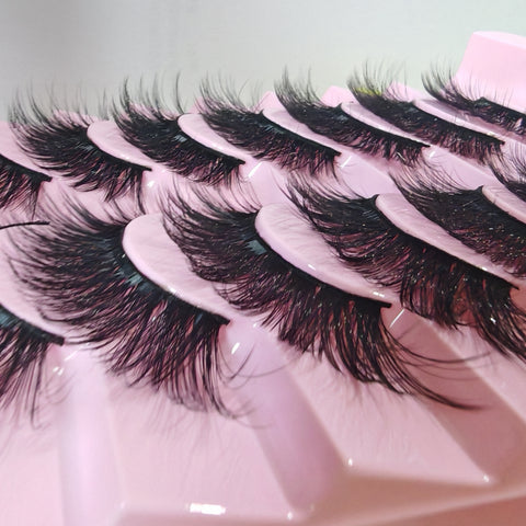 Sheblink 7 Pairs 8D Faux Mink Lashes - Fluffy Wispy Cat Eye Strip Lashes 14-18mm D Curl, Easy to Apply for Beginners & Professionals, Natural to Dramatic Look Like Extensions