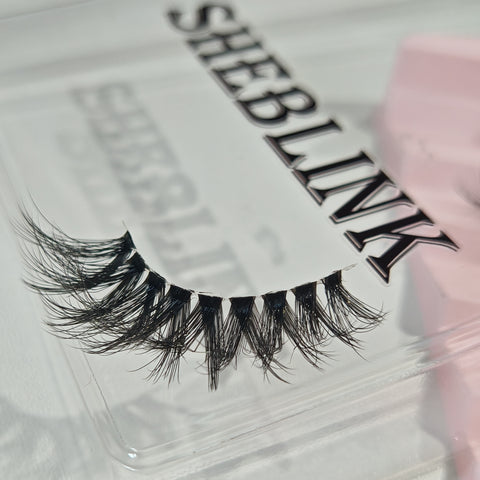 Sheblink Mixed Style Faux Mink Lashes 8 Pairs - 8D Fluffy Cat Eye False Eyelashes with D Curl, Soft Reusable Strip Lashes for Daily Makeup & Salon-Grade Extensions Effect
