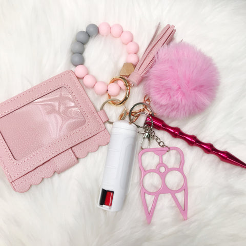 Pink Wallet Wristlet keychain