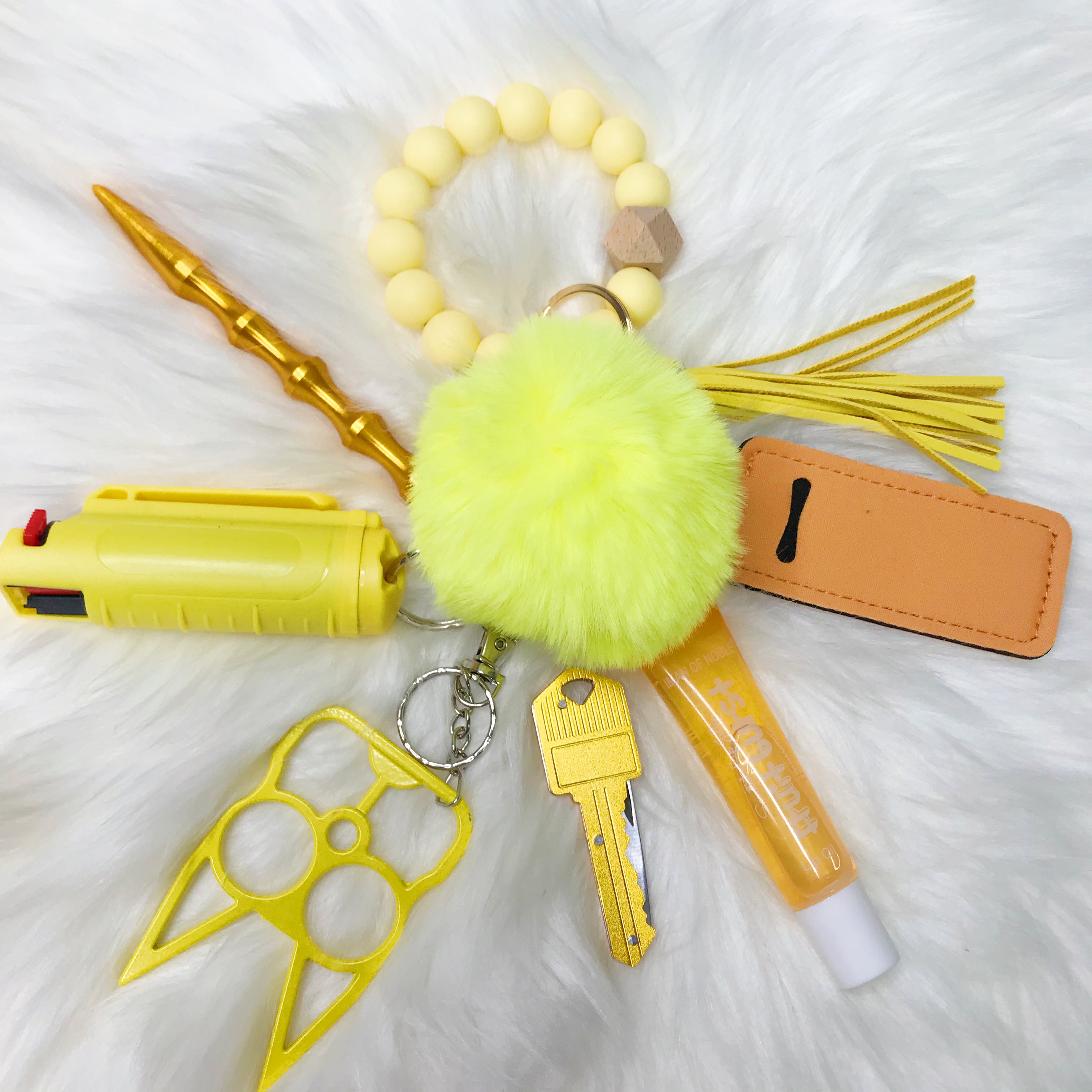 Yellow Wallet Wristlet Keychain