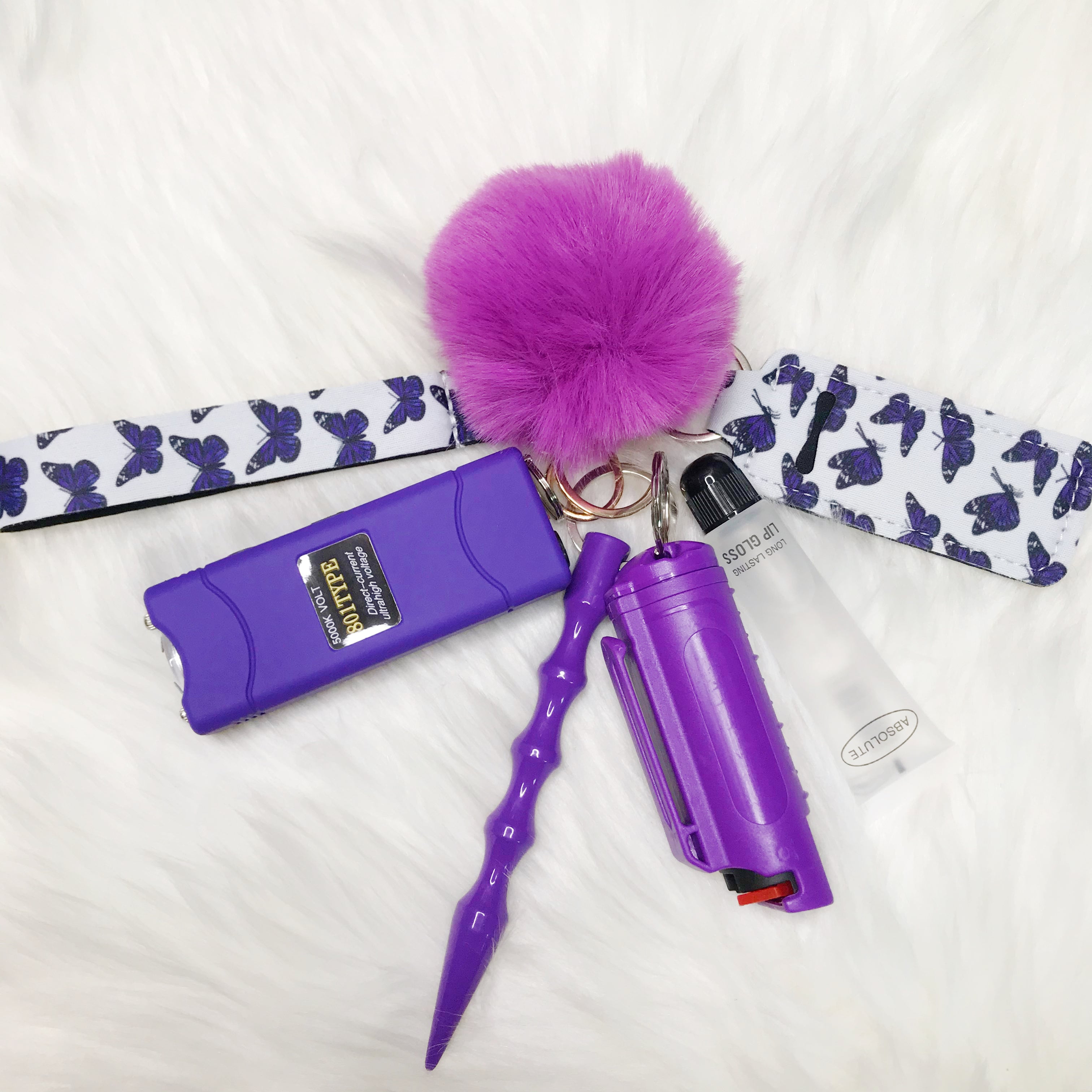 Purple Butterfly Keychain 7PCS