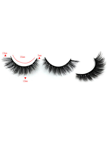 12mm natural lash - 8 pairs lashes with a brush in one box 3D20